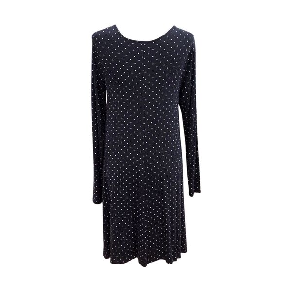 Old Navy Polka‎ Dot Swing Dress Black White Size M Flowy Casual Vintage Look - Picture 3 of 10